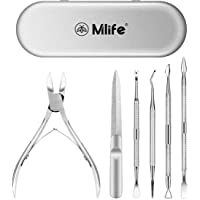 Kit de removedor de la cutícula Kit de acero inoxidable Triángulo cutícula Pelador raspador de doble capa Cutícula…
